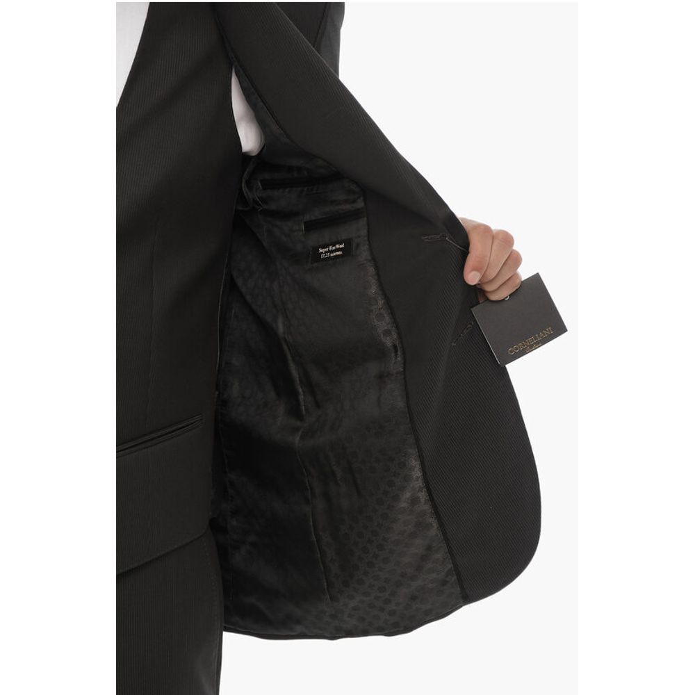 Corneliani Striped Virgin Wool CERIM.ACADEMY 3-Piece Waistcoat Suit wit