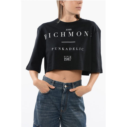 John Richmond Cropped GENYA T-shirt with Oversized Fit