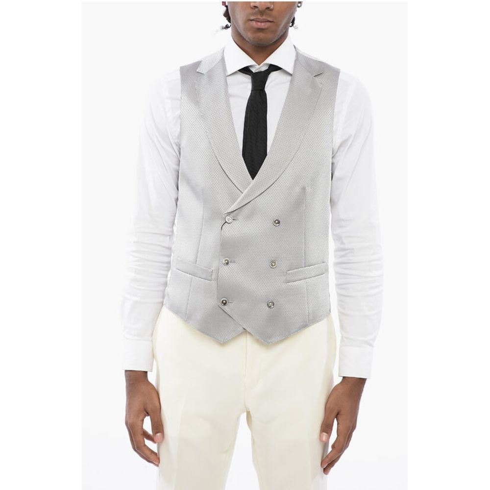 Corneliani CC COLLECTION Double-breasted Jacquard Fabric Vest
