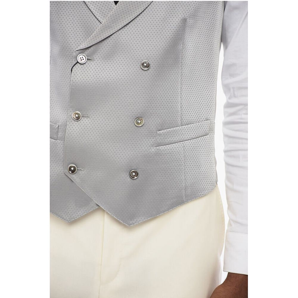 Corneliani CC COLLECTION Double-breasted Jacquard Fabric Vest