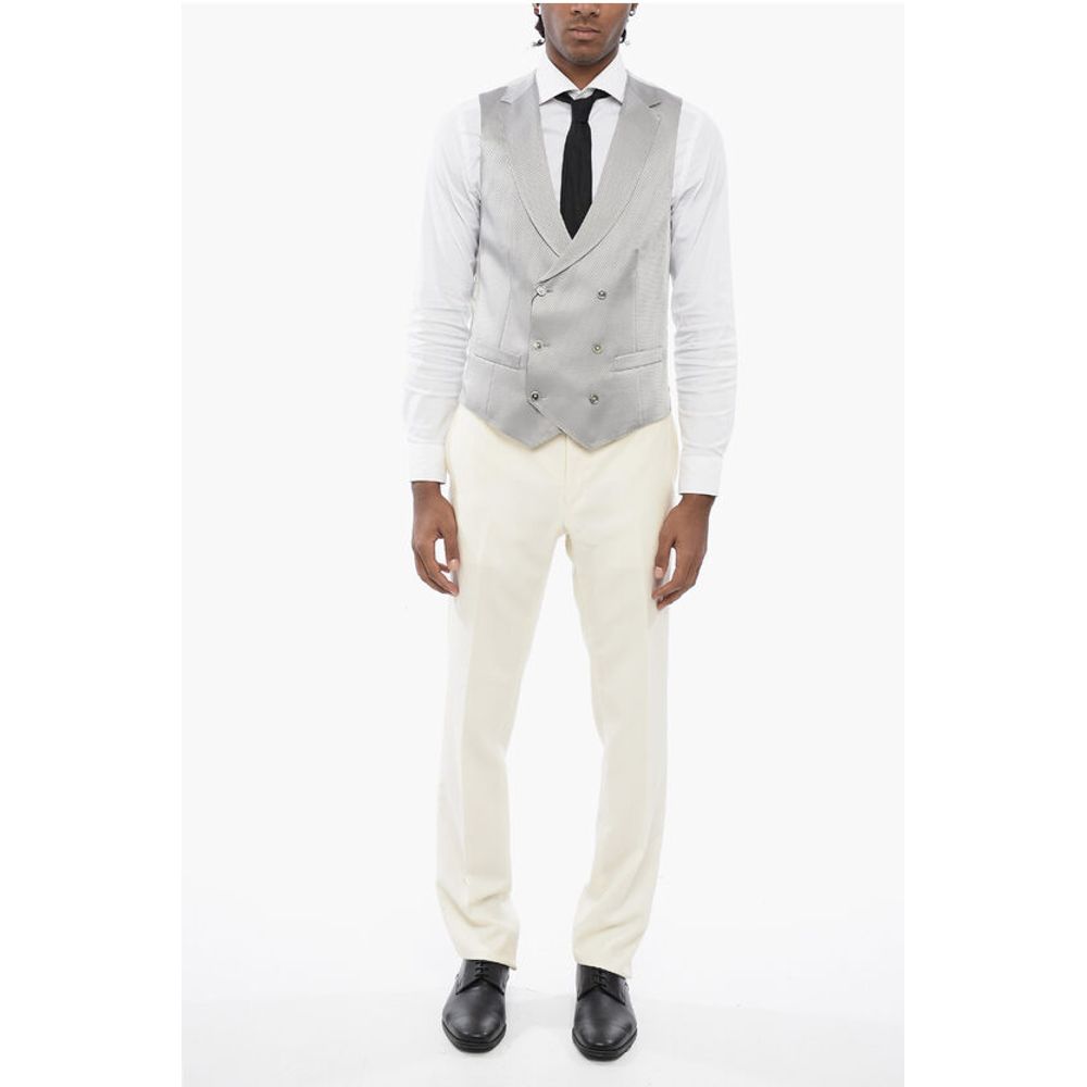 Corneliani CC COLLECTION Double-breasted Jacquard Fabric Vest