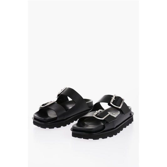 Jil Sander Leather Sandals with Double Buckle