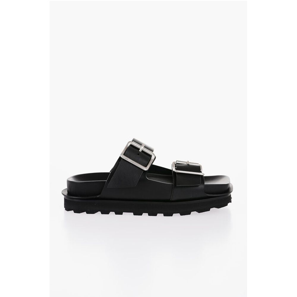 Jil Sander Leather Sandals with Double Buckle
