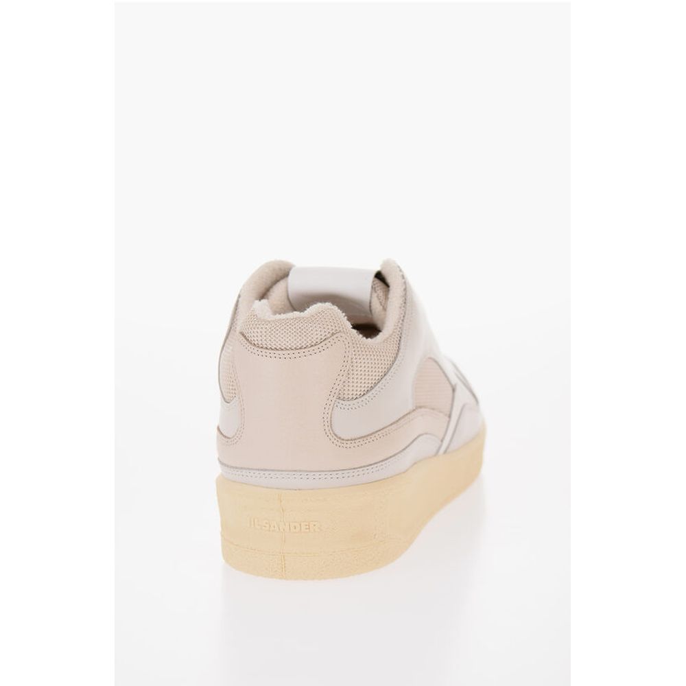 Jil Sander Lace-up DRAGON Leather Sneakers with Rubber Sole