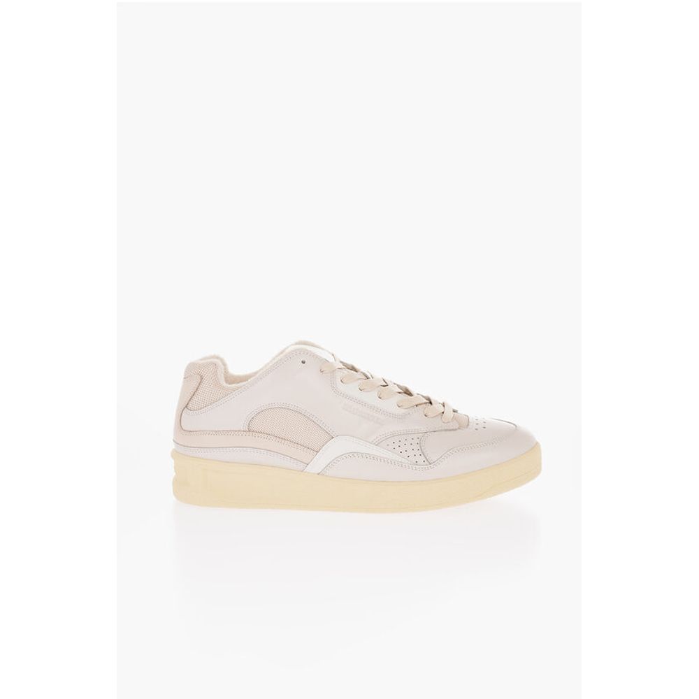 Jil Sander Lace-up DRAGON Leather Sneakers with Rubber Sole