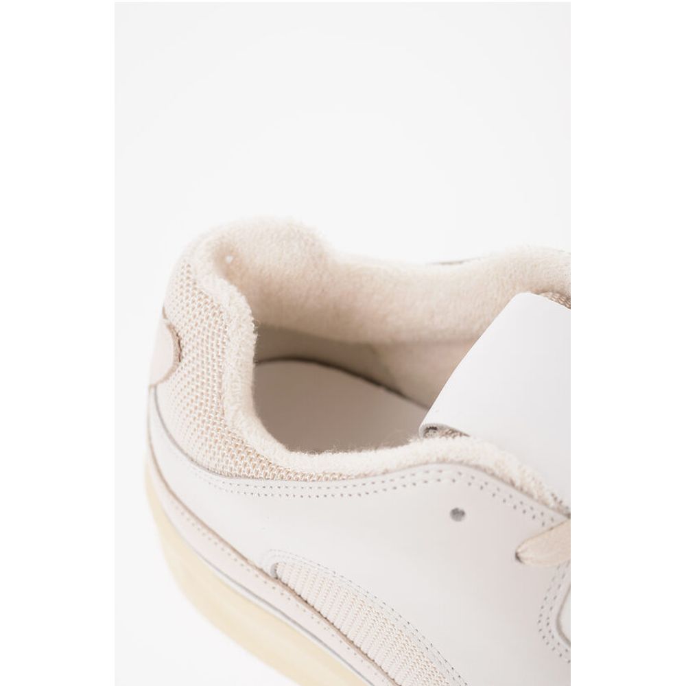Jil Sander Lace-up DRAGON Leather Sneakers with Rubber Sole