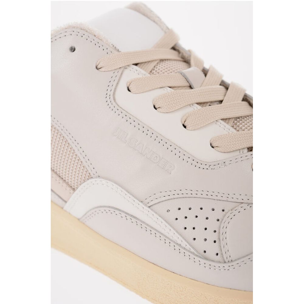 Jil Sander Lace-up DRAGON Leather Sneakers with Rubber Sole