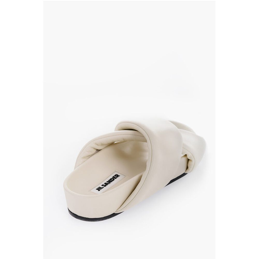 Jil Sander Criss Cross Designed Leather Sandals