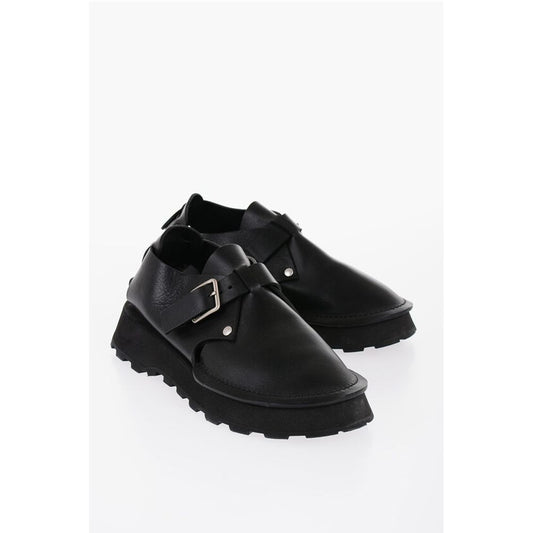 Jil Sander Leather Desert Booties with Front Buckle