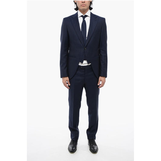 Corneliani Virgin Wool 1-Button Suit With Peak Lapel