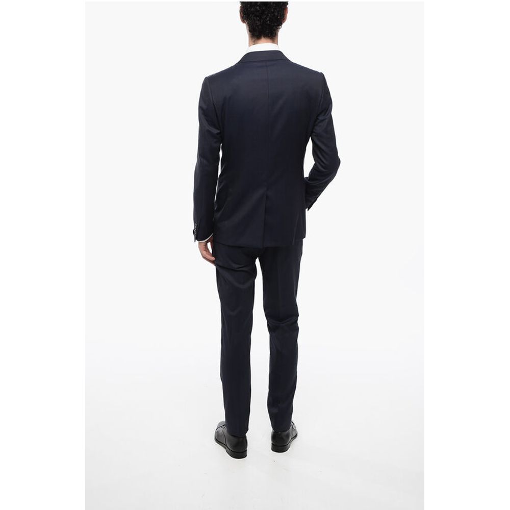 Corneliani Virgin Wool and Silk Peak Lapel 3 Piece Waistcoat Suit