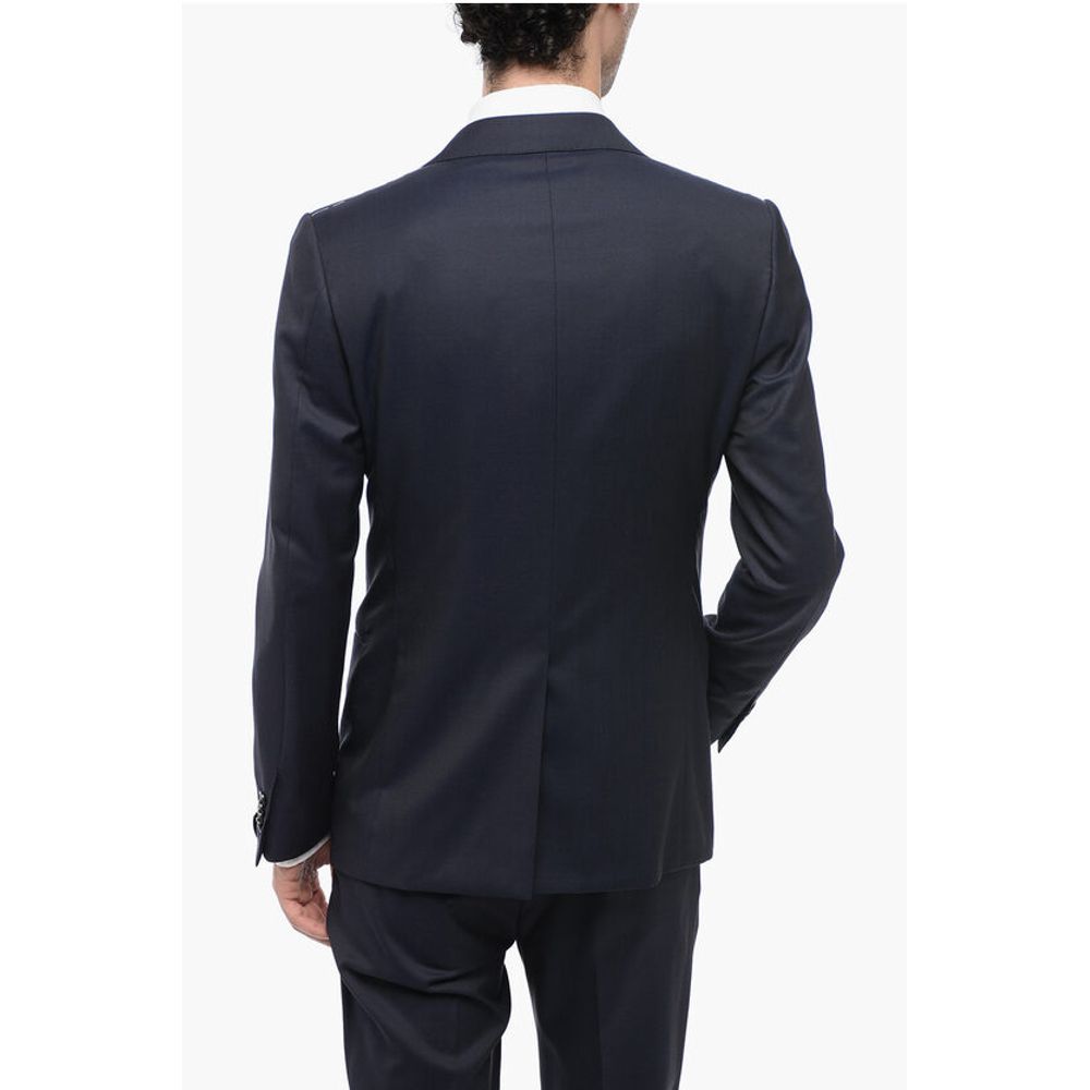 Corneliani Virgin Wool and Silk Peak Lapel 3 Piece Waistcoat Suit