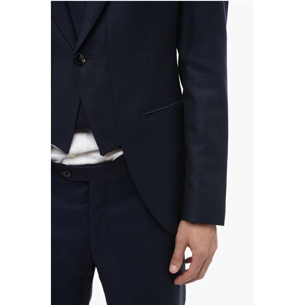 Corneliani Virgin Wool 1-Button Suit With Peak Lapel