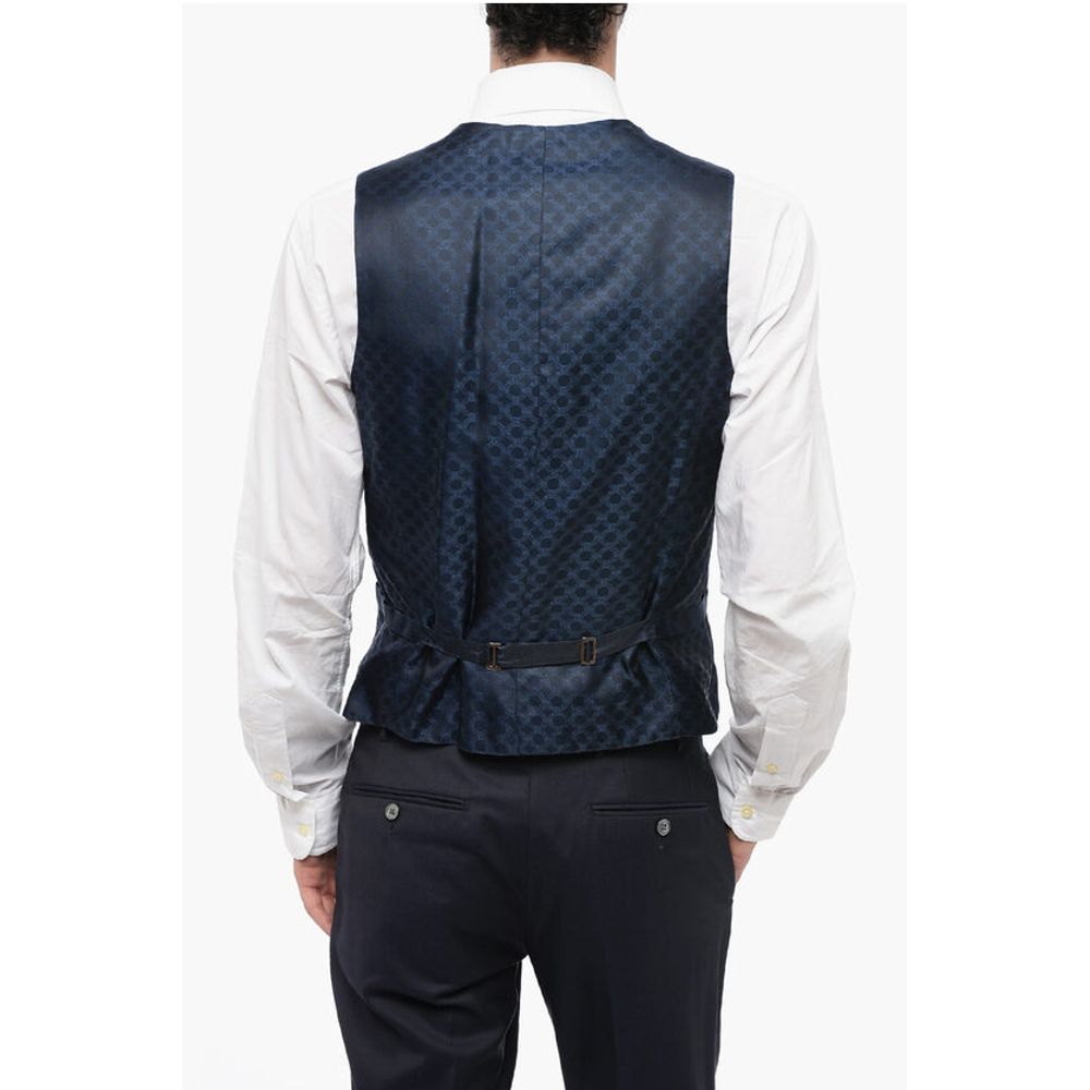 Corneliani Virgin Wool and Silk Peak Lapel 3 Piece Waistcoat Suit