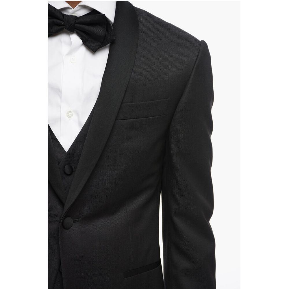 Corneliani Virgin Wool Side Vents Shawl Lapel 3 Piece Waistcoat Suit