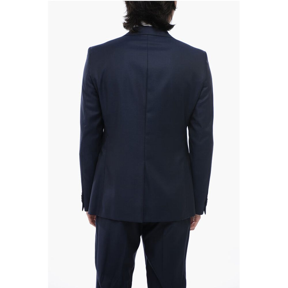 Corneliani Virgin Wool 1-Button Suit With Peak Lapel