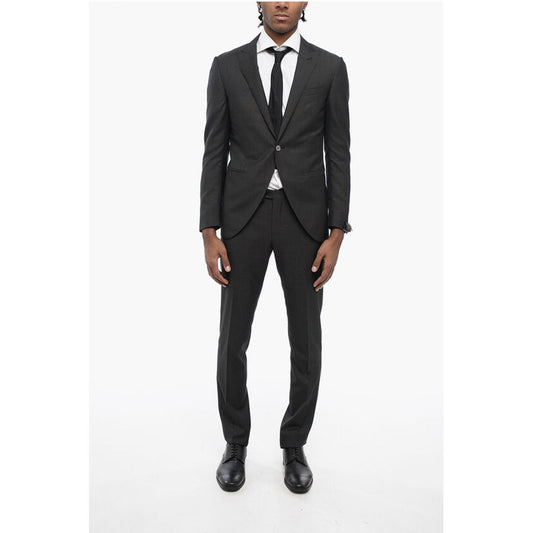 Corneliani Swiss-Dot CERIM ACADEMY Center Vent Peak Lapel 1-Button Suit