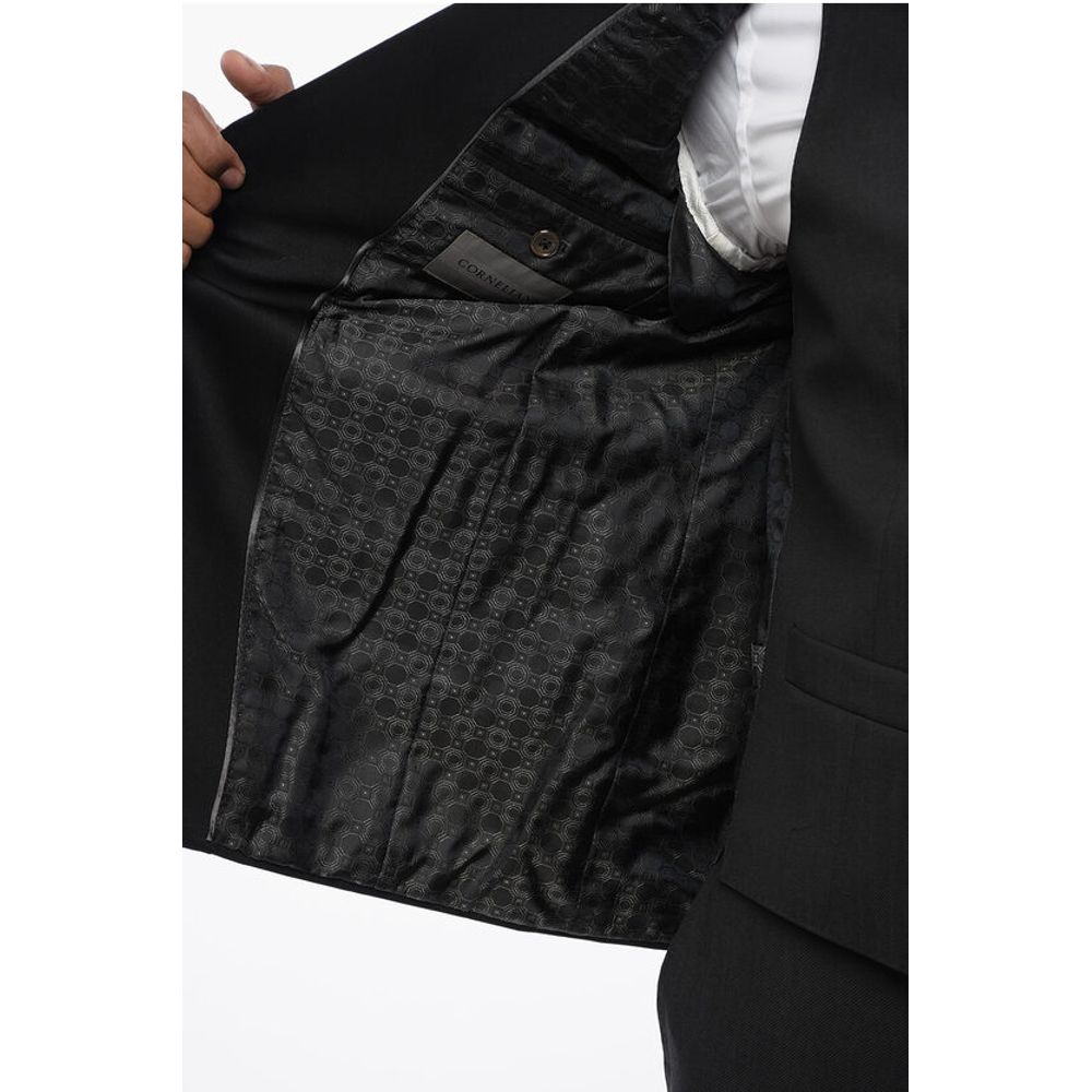 Corneliani Virgin Wool Side Vents Shawl Lapel 3 Piece Waistcoat Suit
