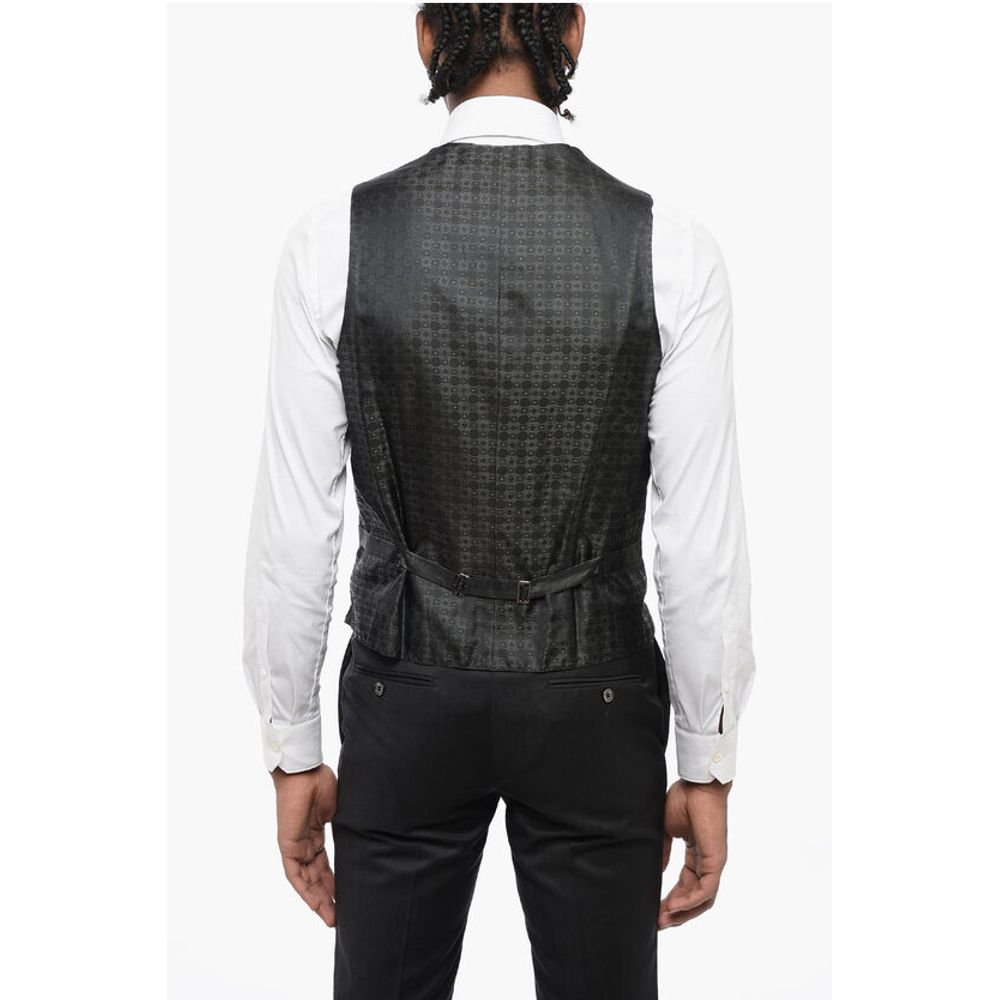 Corneliani Virgin Wool Side Vents Shawl Lapel 3 Piece Waistcoat Suit
