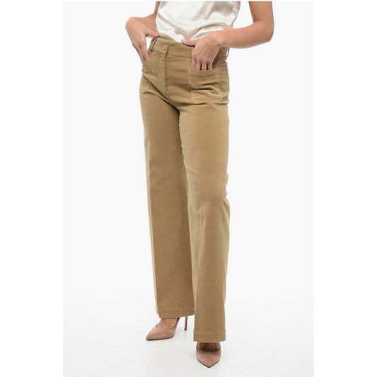 QL2 Corduroy Flared Pants with Patch Pockets