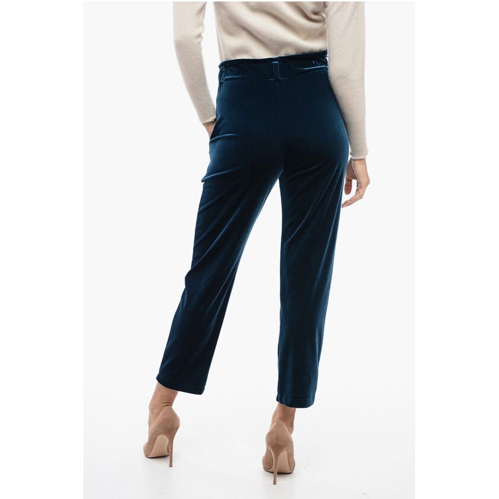Edra 2-Pocketed Chenille Pants with Elastic Waistband