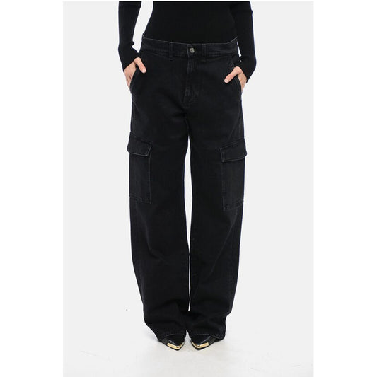 7 For All Mankind Dark Wash TESS Cargo Jeans with Logoed Button