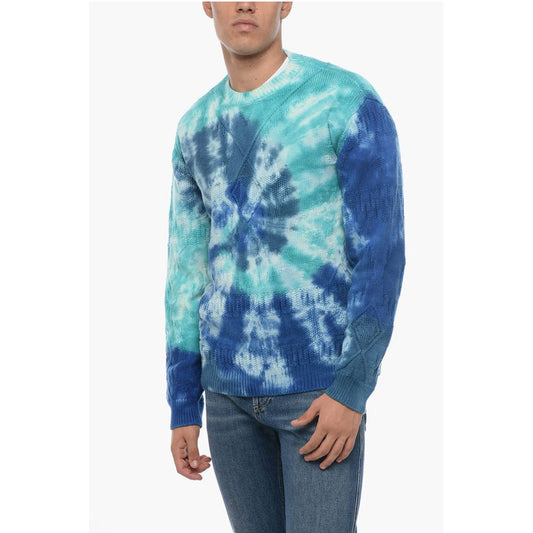 Alanui Crew Neck BLUE LAGOON Tie Dye Wool Pullover