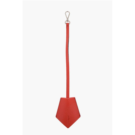 Neil Barrett Solid Color Textured Leather Keyring