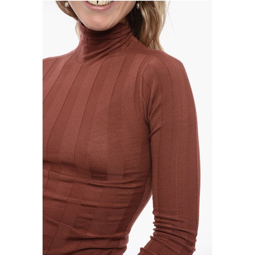 Sportmax Ribbed PISANO Sweater with Turtle Neck