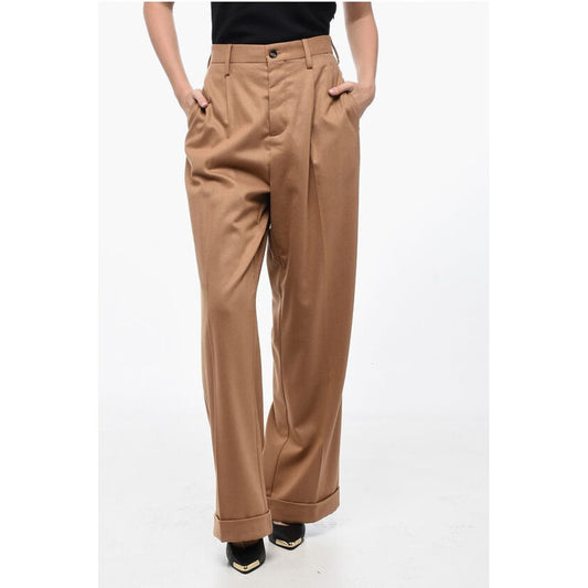 Marni Flannel Loose-fit Pants with Turn-ups