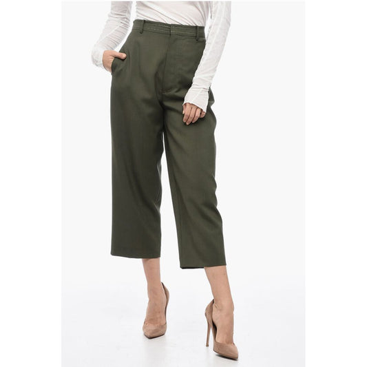 Marni TROPICAL Cropped Pants with Visible Stitching