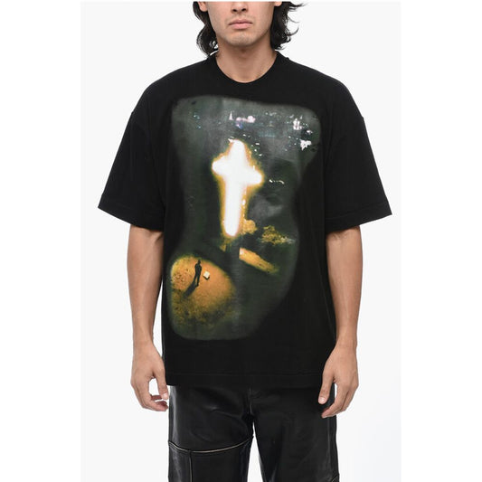 1989 Studio Cotton Crew-neck T-shirt with Maxi Print on the Front