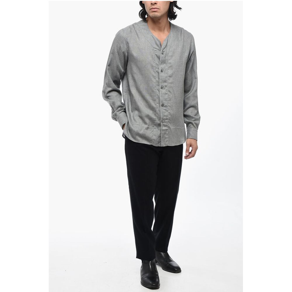 Salvatore Piccolo Asymmetrical Cut Shirt with V-Neck