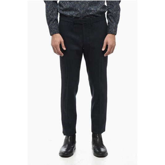 Santaniello Prince of Wales Motif Pants with Belt Loops