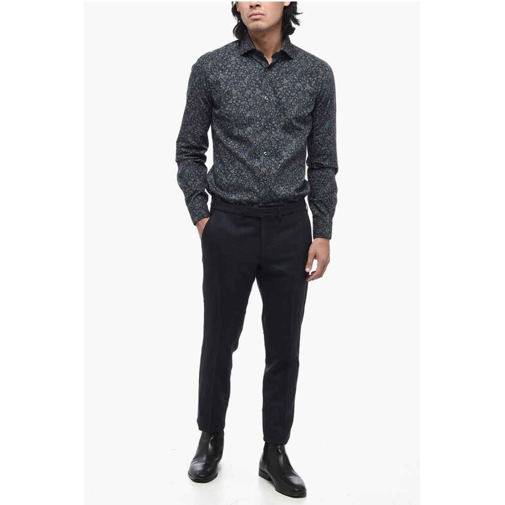 Santaniello Prince of Wales Motif Pants with Belt Loops