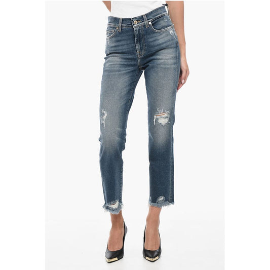 7 For All Mankind LUXE VINTAGE Distressed Cropped Denims