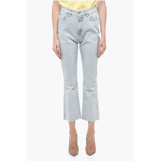 Seven Light-Washed Stetchy Denims with Raw-Cut Hem