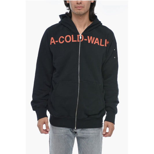A Cold Wall Logo print Brushed Cotton Zipped Hoodie