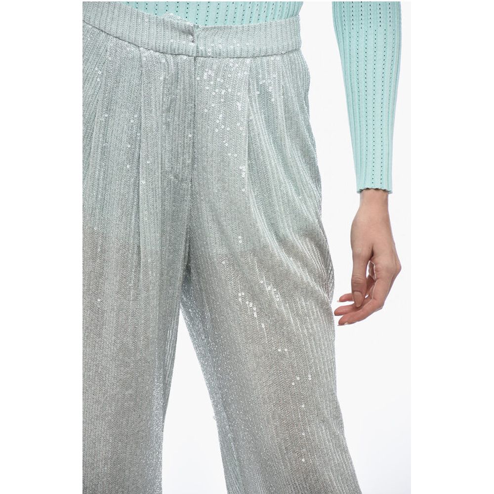 Rotate Mesh Pant with Sequined Embroidery