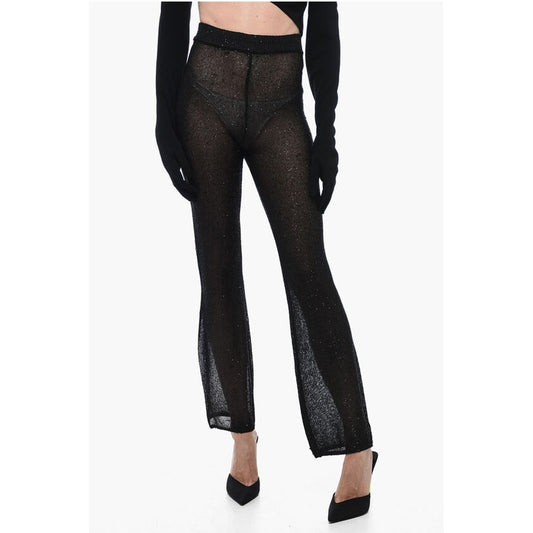 Remain See Through Knitted Pants with Sequines