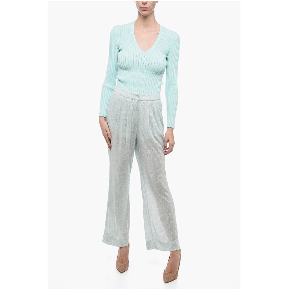 Rotate Mesh Pant with Sequined Embroidery