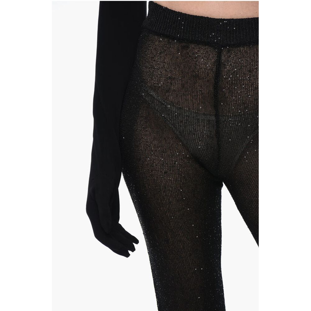 Remain See Through Knitted Pants with Sequines