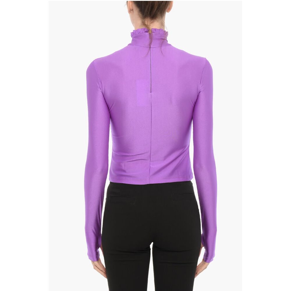 Adriana Hot Couture Turtleneck Top with Rhinestone Logo