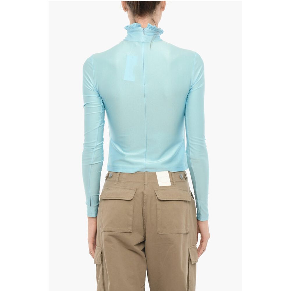 Adriana Hot Couture Turtleneck Top with Rhinestone Logo