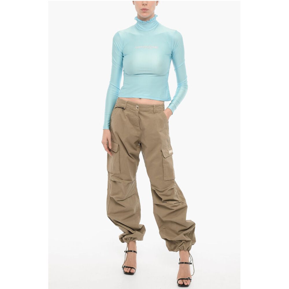 Adriana Hot Couture Turtleneck Top with Rhinestone Logo