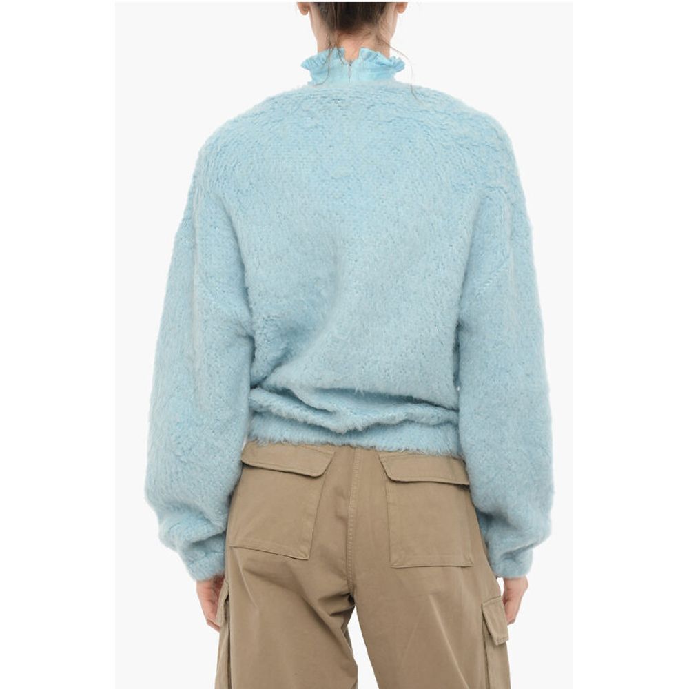 Adriana Hot Couture V-Neck Solid Color Fluffy Cardigan