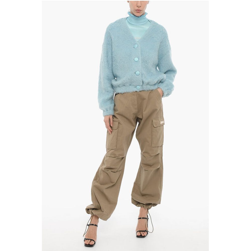 Adriana Hot Couture V-Neck Solid Color Fluffy Cardigan