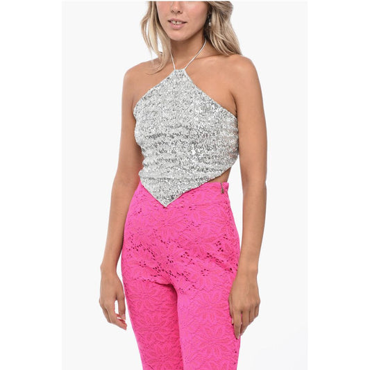 Oséree Sequined Halter Top