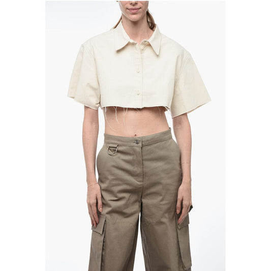 Heron Preston EXRAY Cropped Fit Shirt with Raw-cut Edges