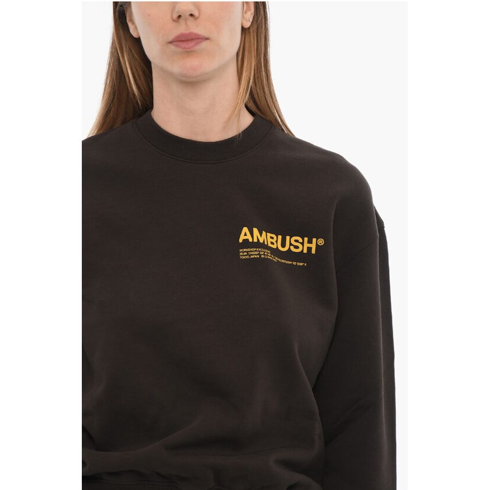 Ambush Brushed Cotton Crew-neck Sweatshirt with Printed Logo